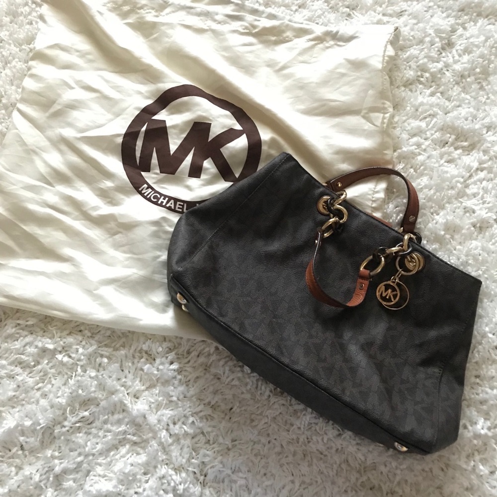 Michael Kors Signature Satchel- Brown